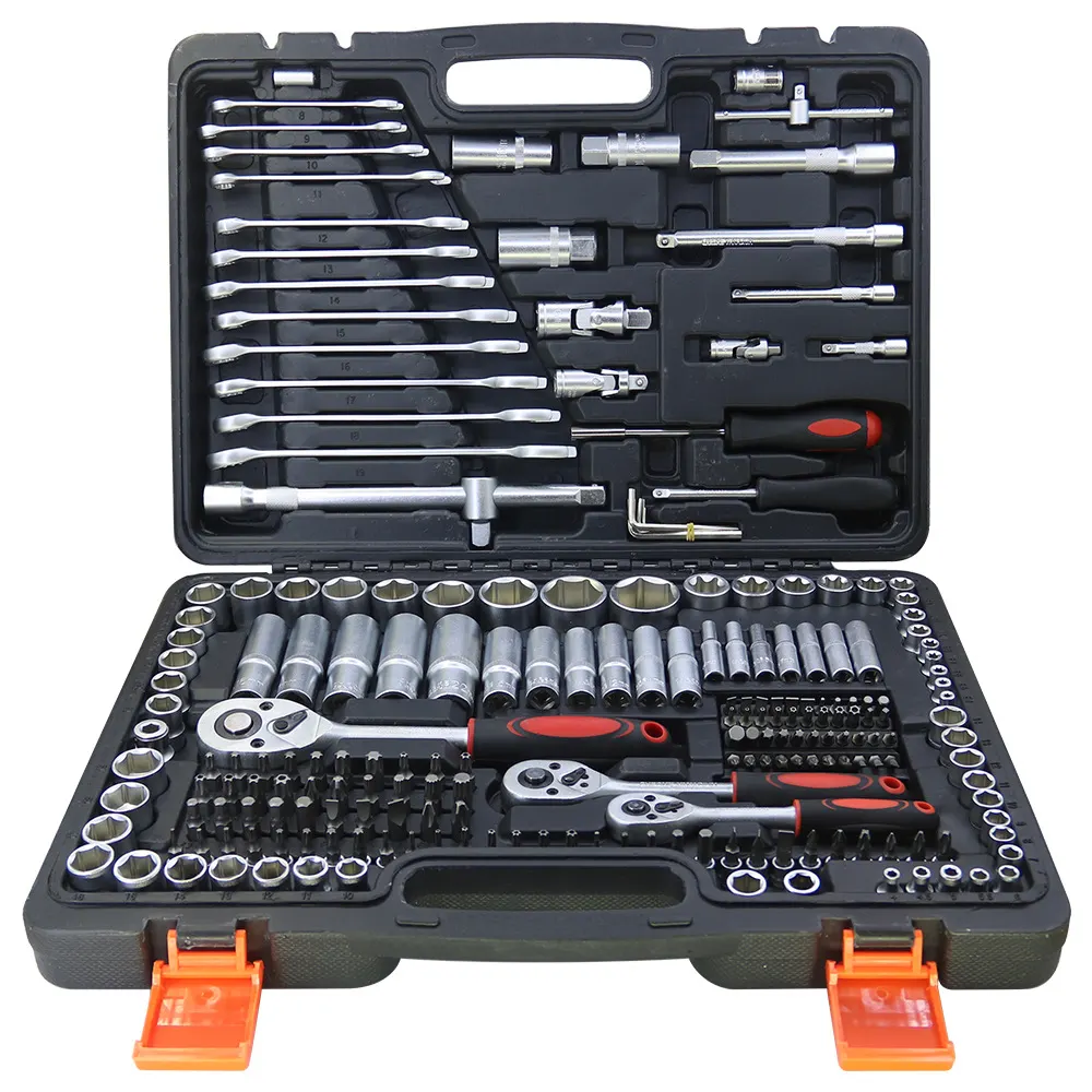 216PCS 14, 38 & 12 Drive Socket Wrench Tool Set