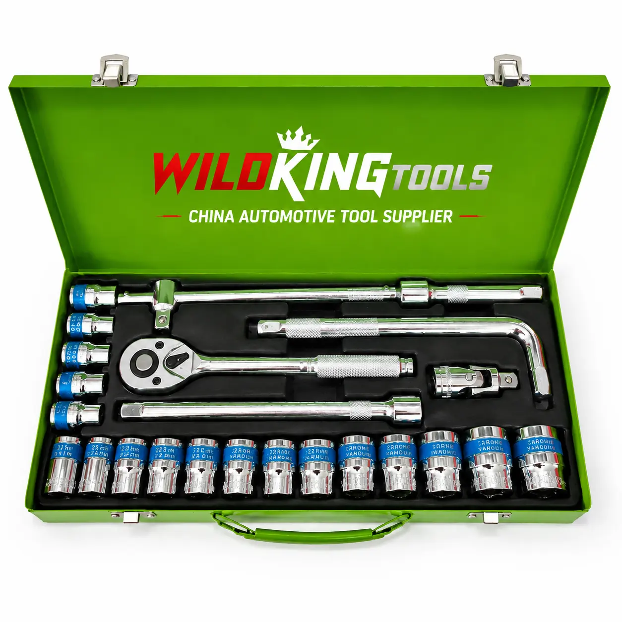 12 Inch Drive 24 Piece Socket Set Chrome Vanadium Steel Hand Tool Set for Automotive Repair