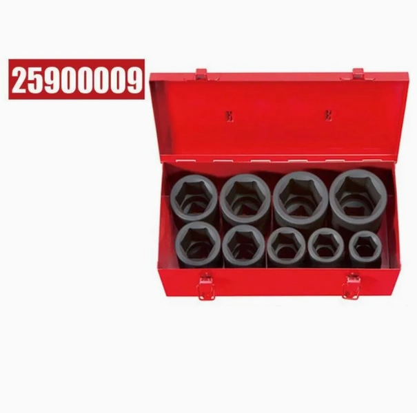 9PCS 1 Inch Drive SAE Deep Impact Socket Set